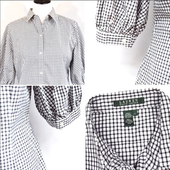 LAUREN RALPH LAUREN GINGHAM BISHOP SLEEVE - Picture 5 of 5